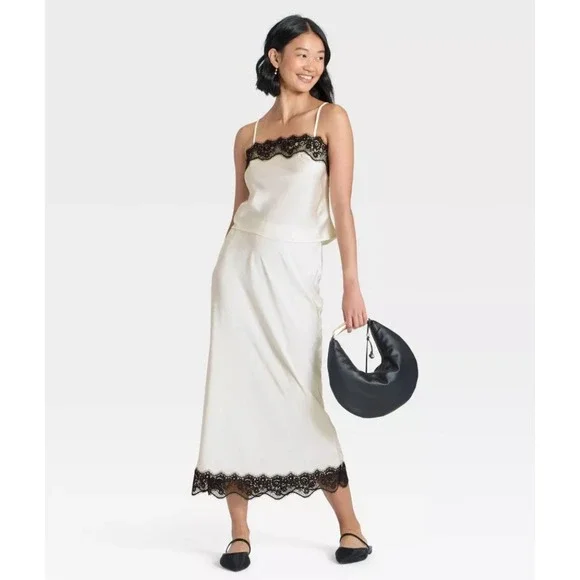 Women's A New Day Lace Trim Midi Skirt, Medium - Picture 3 of 3